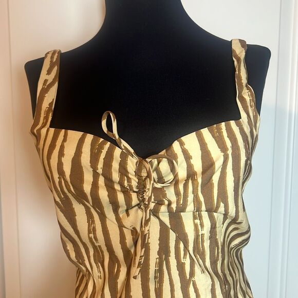 BNWT - BACKYARD ROSES RYDER MINI BROWN ZEBRA PRINT DRESS - Picture 4 of 11